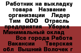 Работник на выкладку товара › Название организации ­ Лидер Тим, ООО › Отрасль предприятия ­ Уборка › Минимальный оклад ­ 28 200 - Все города Работа » Вакансии   . Тверская обл.,Вышний Волочек г.